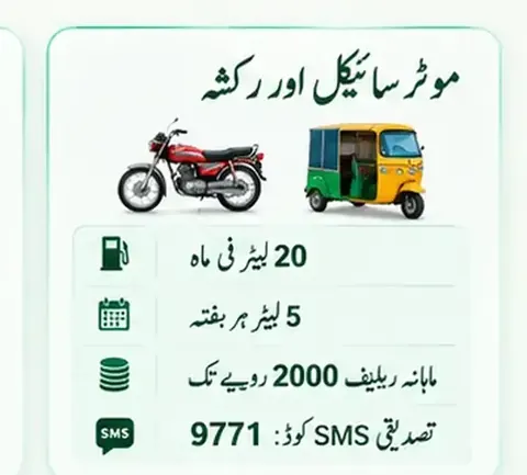 Motorbike and rickshaw petrol relief